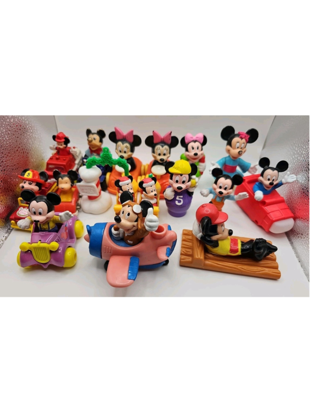 Mixed Lot of 16 Vintage Disney Figures Mickey Mouse Minnie Mouse Cars Christmas